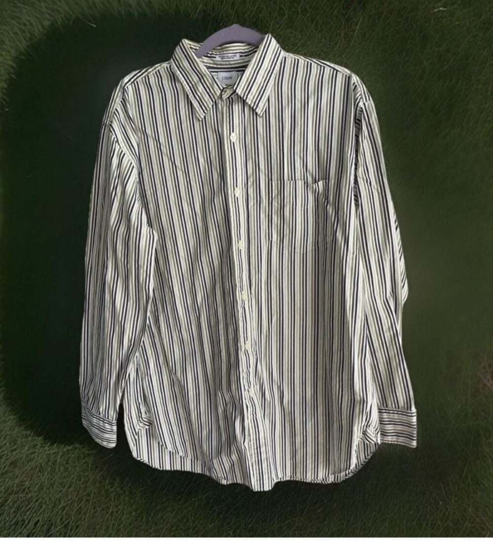 J.Crew Striped 80's 2-Ply Cotton Button Down Shirt Size L (16-16.5)
